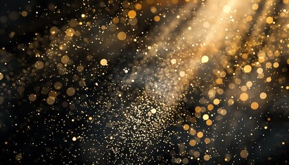 Golden Lights on a Black Background