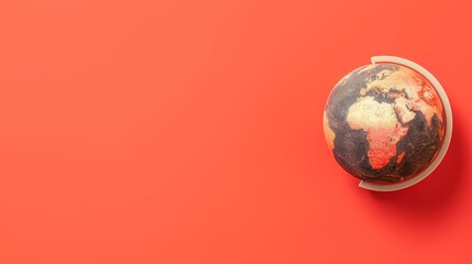 Global warming effects on Earth, copy space for text, focus cover all object, flat design illustration