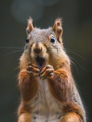 Fototapeta premium Very surprised squirrel with open mouth