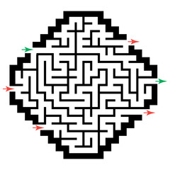 Illustration with labyrinth, maze conundrum for kids. Baby puzzle with entry and exit. Children puzzle game.
