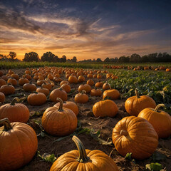 Halloween Pumpkin Patch, Thanksgiving tradition, fall harvest, holiday festival, seasonal pumpkin decoration