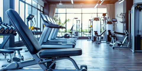 Fototapeta premium Modern gym with advanced health technology equipment.