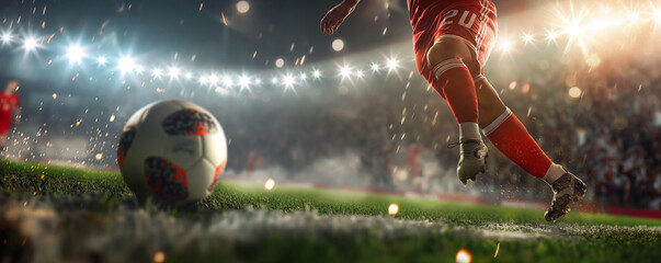 Football player action with ball