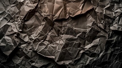 Obraz premium Crumpled Dark Paper Background – Digital Artistic Illustration