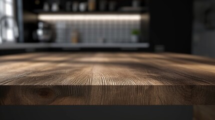 Dark wooden countertop for product