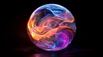Abstract Cosmic Egg with Swirling Nebulae.