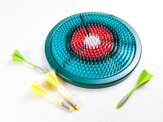 Plastic darts toys, specially designed to be safe and harmless for children to practice throwing at targets.