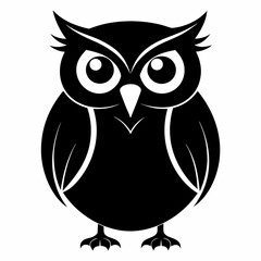 Fototapeta premium Owl black silhouette