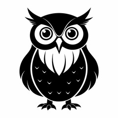 Fototapeta premium Owl black silhouette