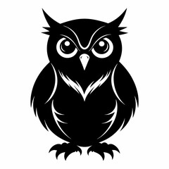 Fototapeta premium Owl black silhouette