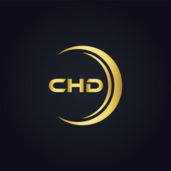 CHD logo. C H D design. White CHD letter. CHD, C H D letter logo design. C H D letter logo design in GOLD, GOLDEN LOGO, THREE, style. letter logo set in one artboard. C H D letter logo vector design.