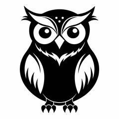 Fototapeta premium Owl black silhouette