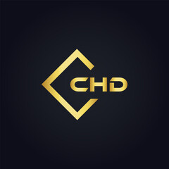 CHD logo. C H D design. White CHD letter. CHD, C H D letter logo design. C H D letter logo design in GOLD, GOLDEN LOGO, THREE, style. letter logo set in one artboard. C H D letter logo vector design.