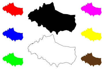 Obraz premium Dobrich Province (Republic of Bulgaria, Provinces of Bulgaria) map vector illustration, scribble sketch Dobrich map