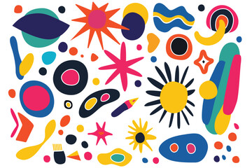 Naklejka premium colorful abstract geometric shapes, in contemporary element style vector illustration