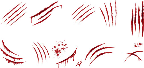 Scratches isolated on transparent background. Vector