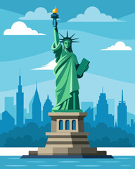 Statue of Liberty: Iconic Symbolism in New York City's Historic Landmark and Cultural Iconography, statue of liberty vector illustration,  statue of liberty isolated, statue of liberty,  © Shaon