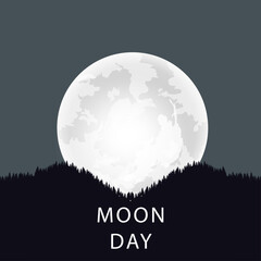 International Mood Day design with bright moon on dark blue background. Vector illustration