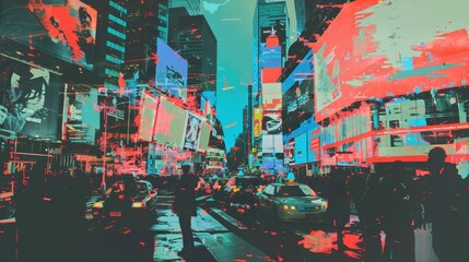 Obraz premium Digital collage of an investment platform