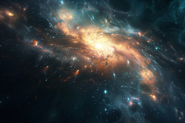 Bright galaxy in space