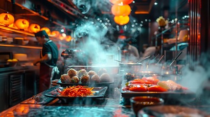 Gourmet Dinner with Smoke Effect