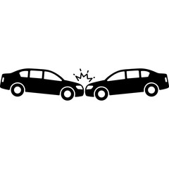 Fototapeta premium Car Accident. Brocken Car Icon