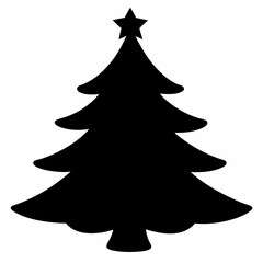 christmas tree vector illustration, green christmas tree isolated on white, tree vector art, christmas vector Line art