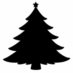 christmas tree vector illustration, green christmas tree isolated on white, tree vector art, christmas vector Line art