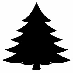 christmas tree vector illustration, green christmas tree isolated on white, tree vector art, christmas vector Line art