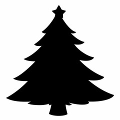 christmas tree vector illustration, green christmas tree isolated on white, tree vector art, christmas vector Line art