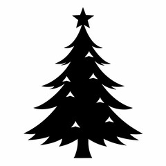 christmas tree vector illustration, green christmas tree isolated on white, tree vector art, christmas vector Line art