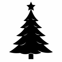christmas tree vector illustration, green christmas tree isolated on white, tree vector art, christmas vector Line art