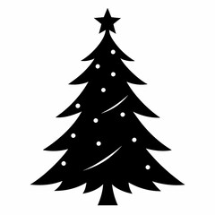 christmas tree vector illustration, green christmas tree isolated on white, tree vector art, christmas vector Line art