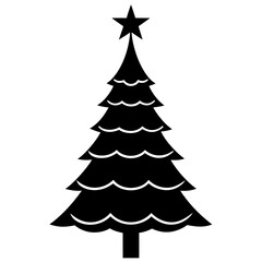 christmas tree vector illustration, green christmas tree isolated on white, tree vector art, christmas vector Line art