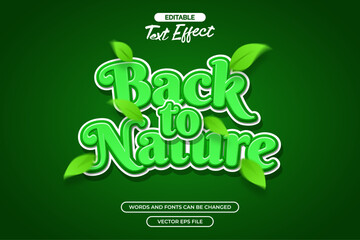 Back to nature editable text effect