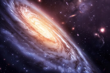 Obraz premium Spiral galaxy in deep space with stars in the background