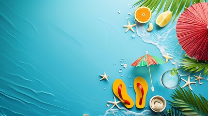 Obraz premium Seashells and Starfish on a Sandy Beach