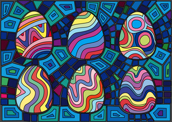 easter egg design glass stained moses illustration vector
