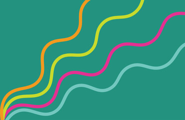 Groovy background. Starburst rays, colorful funky waves and vintage 60s, 70s hippie wallpaper backdrop vector. Retro concept. Abstract background