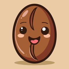 Obraz premium Cute Cartoon Coffee Bean Character 