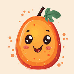 Obraz premium Cute Cartoon Papaya Fruit Character 