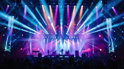 Special event stage with live performers and lights