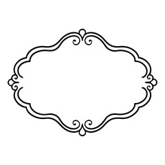 Vector vintage border frame engraving with retro ornament