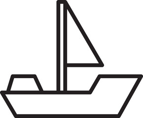 Sailing Boat Line Icon