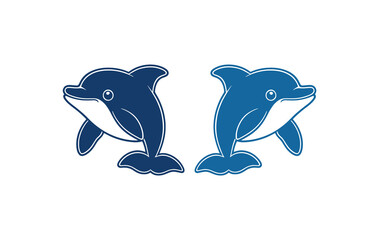  Dolphin silhouette vector art illustration