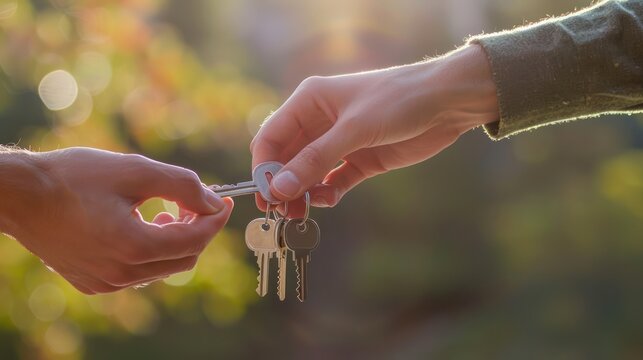 Person receiving keys to their new home, symbolizing a major life event