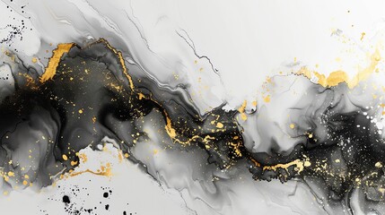 Obraz premium an elegant marble backdrop featuring contrasting black and gold colors