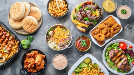 A promotional image of a ghost kitchen's menu offerings