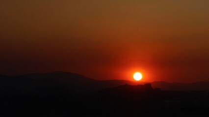 sunset over the mountains