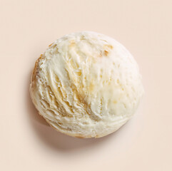 Caramel and Vanilla Ice Cream Scoop on Elegant Dessert Plate